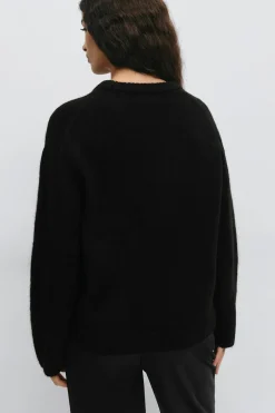 Gina Tricot Crew neck knitted weater Svart Outlet