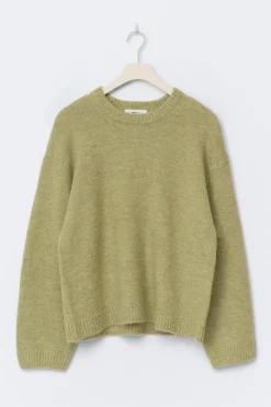 Gina Tricot Crew neck knitted weater Grønn Clearance