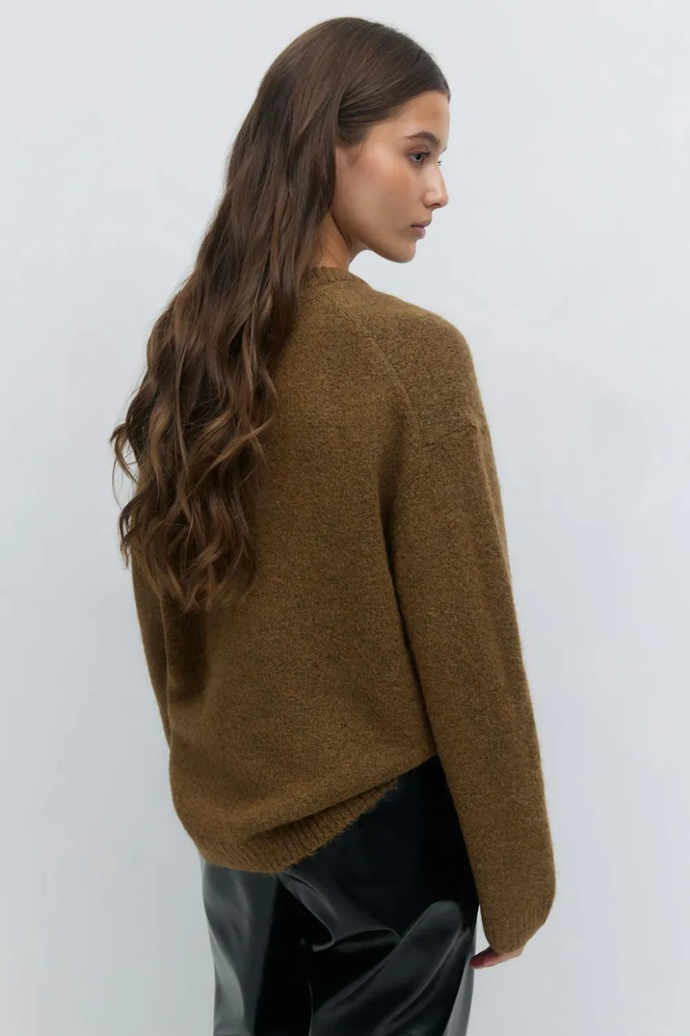 Gina Tricot Crew neck knitted weater Brun Outlet
