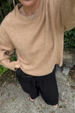 Gina Tricot Crew neck knitted weater Hvit Best