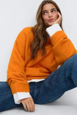 Gina Tricot Crew neck knitted weater Oransje Outlet