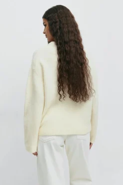 Gina Tricot Crew neck knitted weater Hvit Online