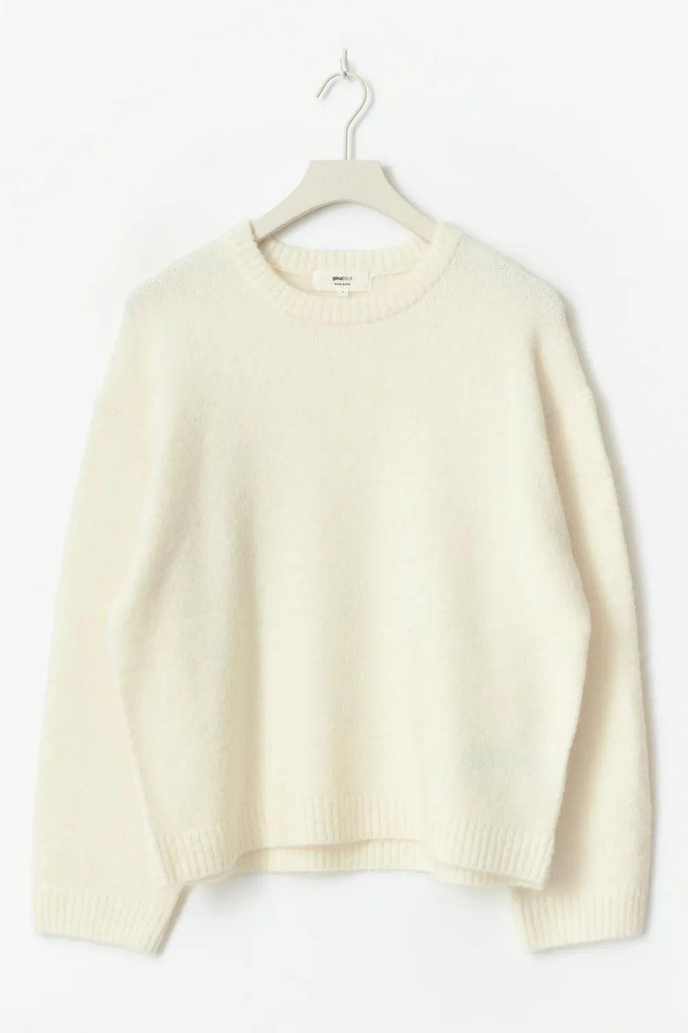 Gina Tricot Crew neck knitted weater Hvit Online