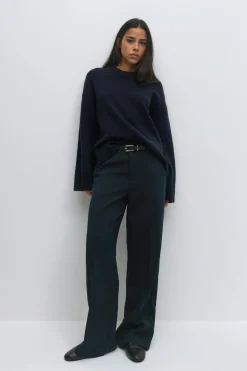 Gina Tricot Crew neck knitted weater Blå