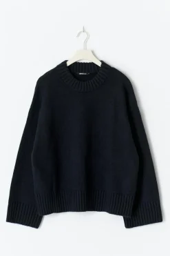 Gina Tricot Crew neck knitted weater Blå