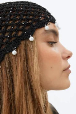Gina Tricot Crochet beanie Svart Sale