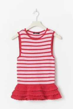 Gina Tricot Crochet knitted pepu top Hvit Outlet