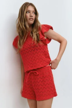 Gina Tricot Crochet hort Rød Online
