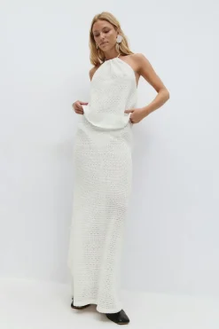 Gina Tricot Crochet kirt Hvit Online