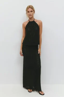 Gina Tricot Crochet kirt Svart Discount