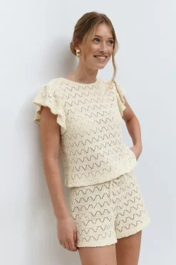 Gina Tricot Crochet top Hvit Hot