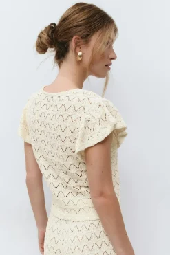 Gina Tricot Crochet top Hvit Hot