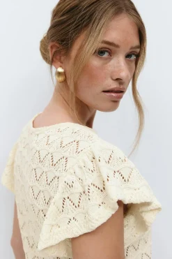 Gina Tricot Crochet top Hvit Hot