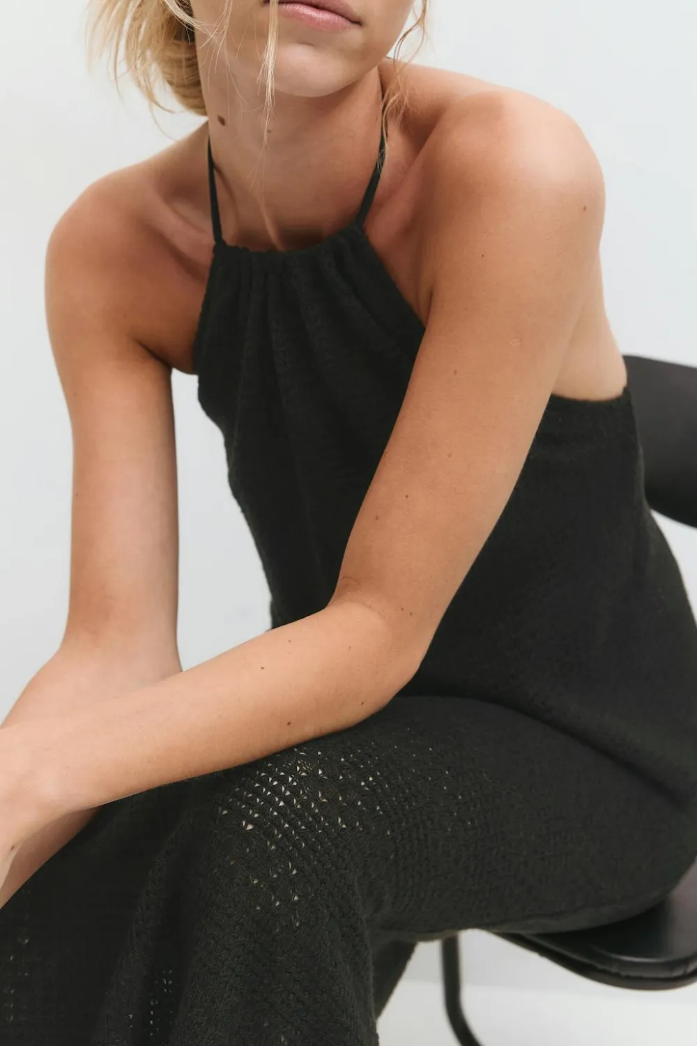Gina Tricot Crochet top Svart