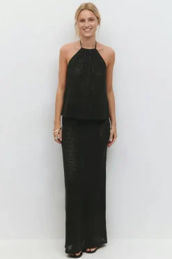 Gina Tricot Crochet top Svart