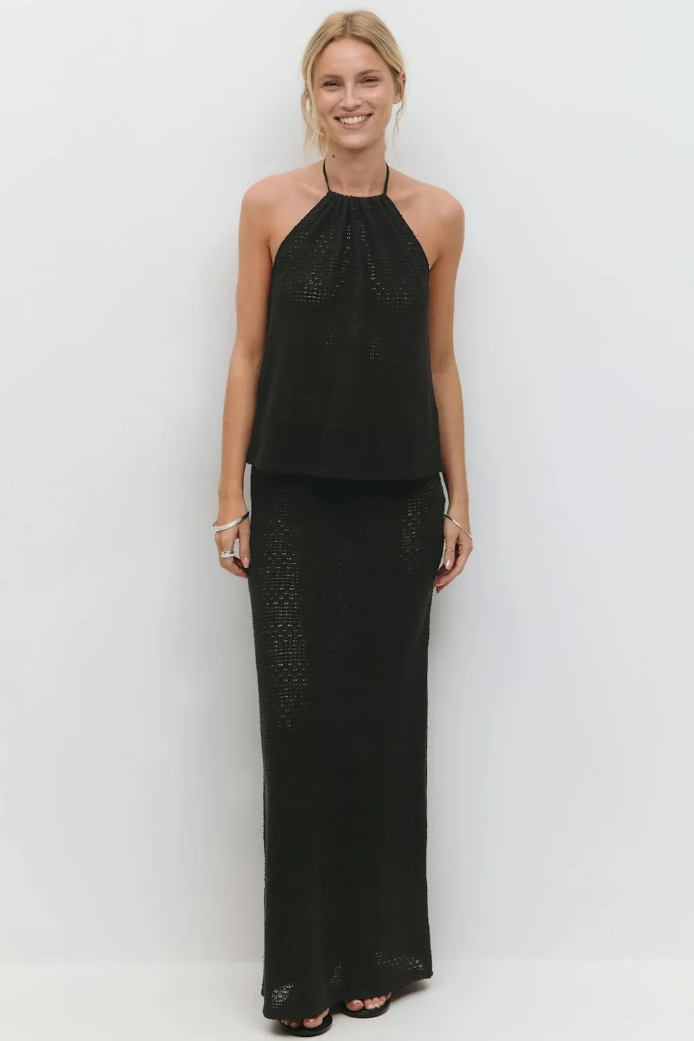 Gina Tricot Crochet top Svart