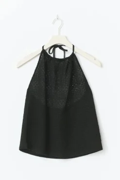 Gina Tricot Crochet top Svart
