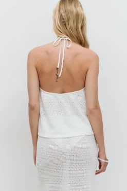 Gina Tricot Crochet top Hvit