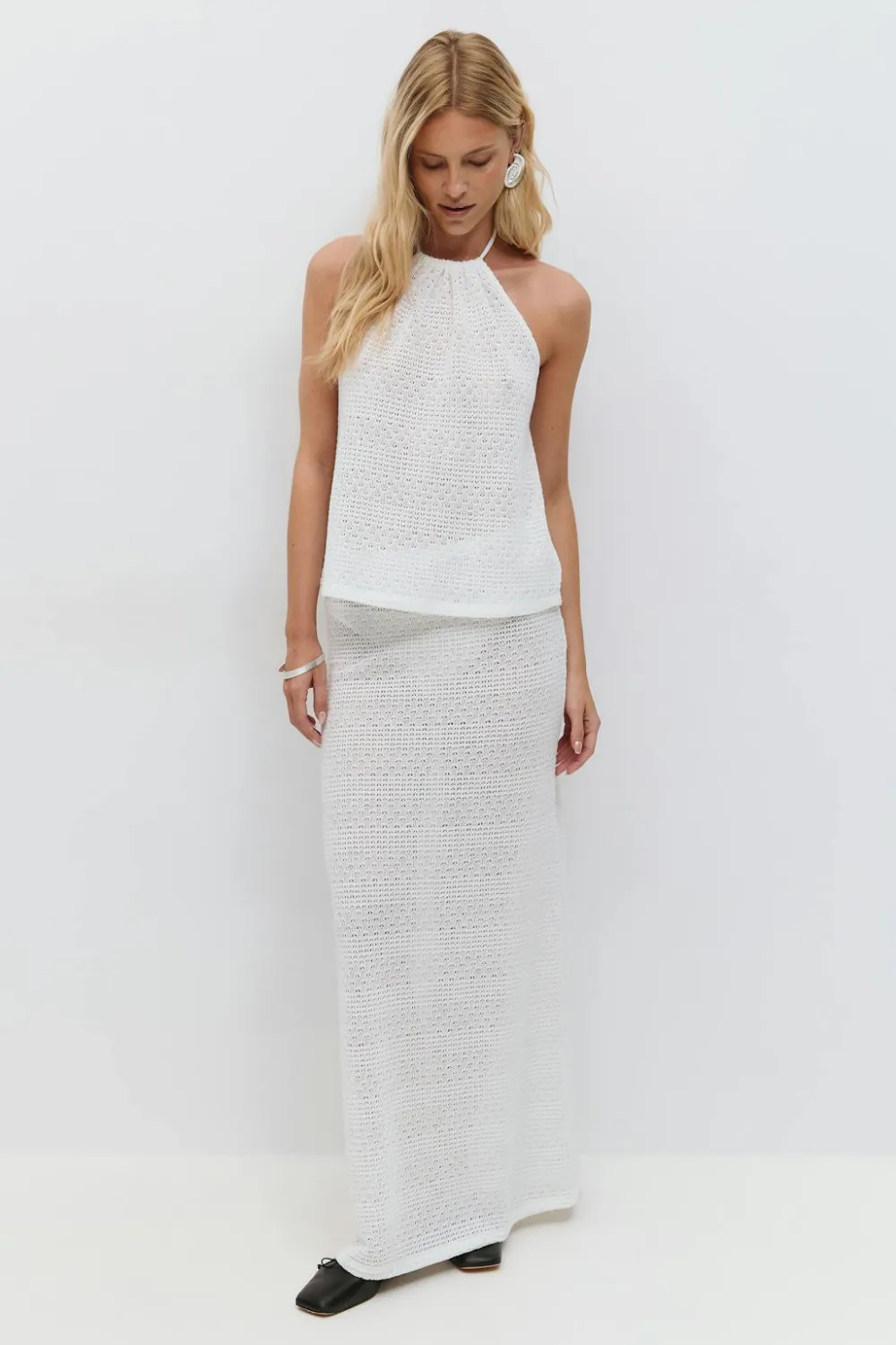 Gina Tricot Crochet top Hvit