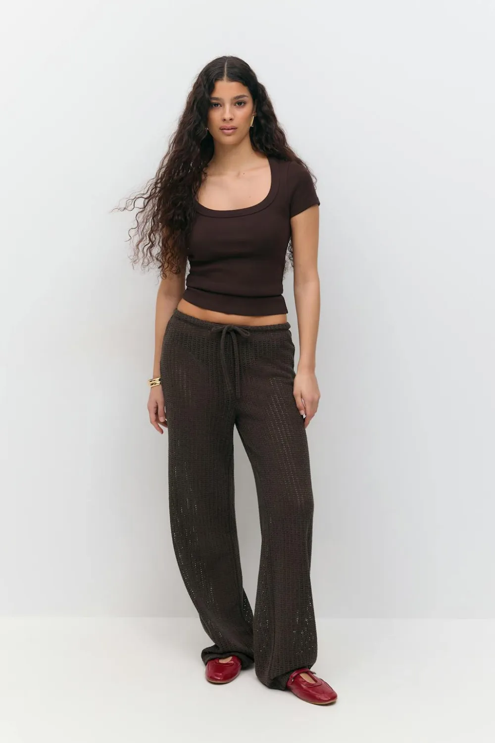 Gina Tricot Crochet trouer Brun Best