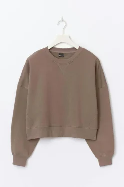 Gina Tricot Crop crewneck weater Beige Hot