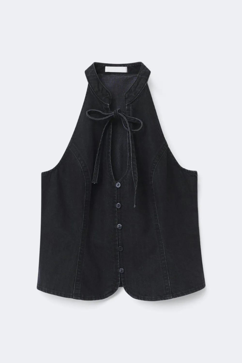 Gina Tricot Daring deni top Svart