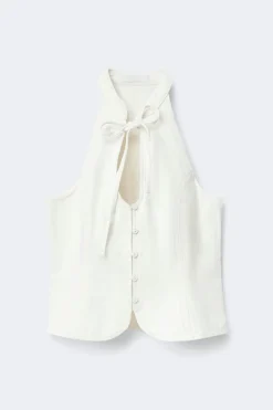Gina Tricot Daring deni top Hvit Sale