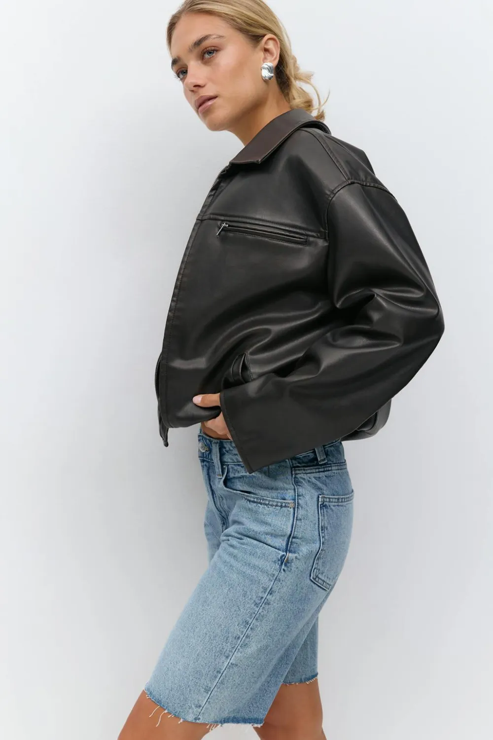 Gina Tricot Denim jorts Blå