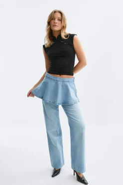 Gina Tricot Deni ini kirt Blå Online