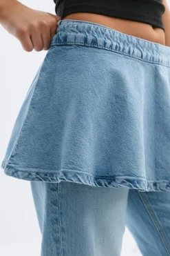 Gina Tricot Deni ini kirt Blå Online