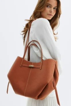 Gina Tricot Detail strap tote bag Brun New