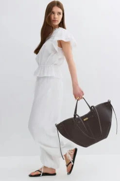 Gina Tricot Detail strap tote bag Brun New