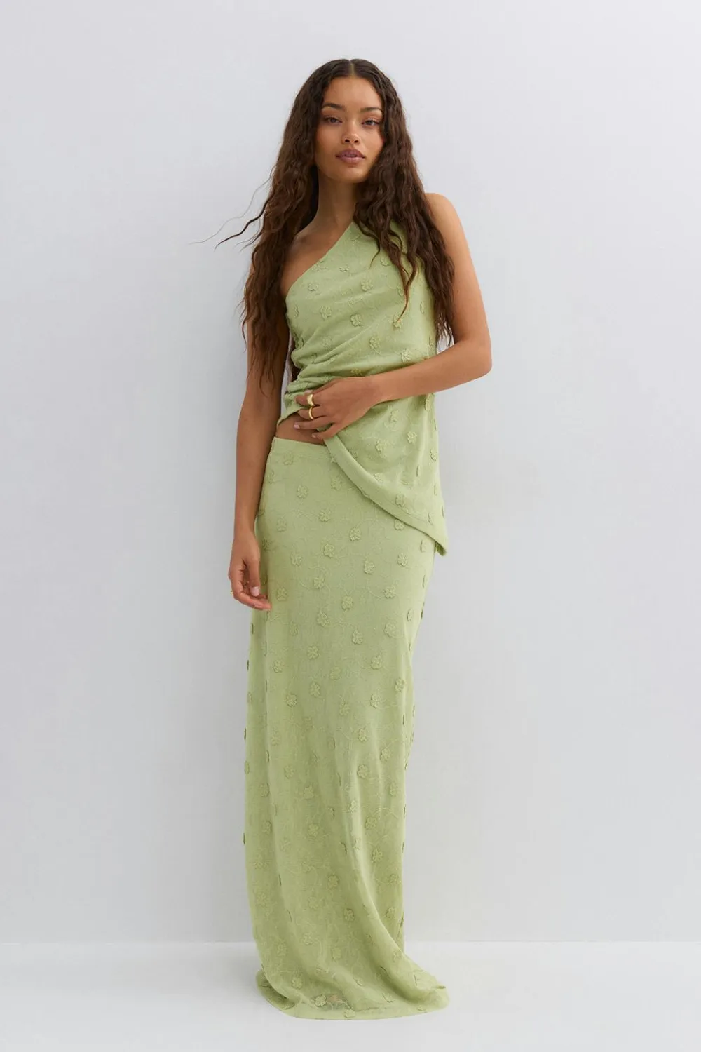 Gina Tricot 3d fora axi kirt Grønn New