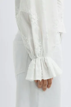 Gina Tricot 3d fower top Hvit Hot