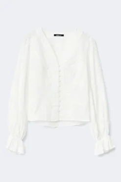 Gina Tricot 3d fower top Hvit Hot