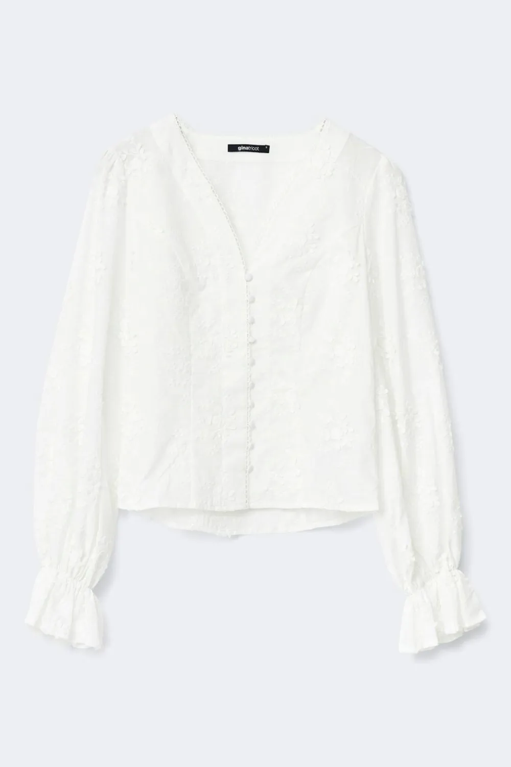 Gina Tricot 3d fower top Hvit Hot