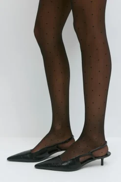 Gina Tricot Dobby dot tights Svart Sale
