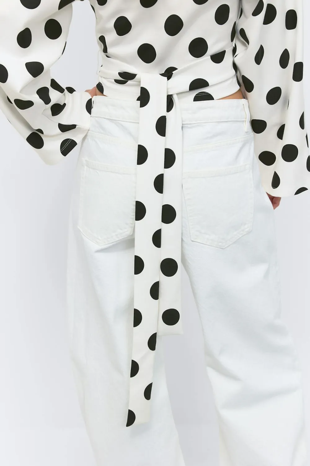 Gina Tricot Dot wrap tie top Svart Hot