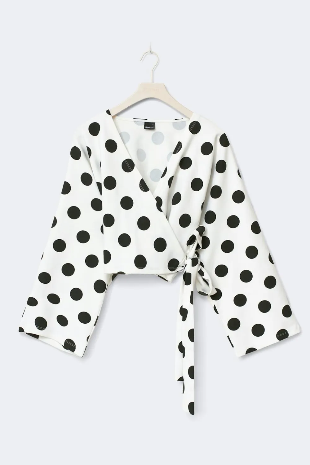 Gina Tricot Dot wrap tie top Svart Hot