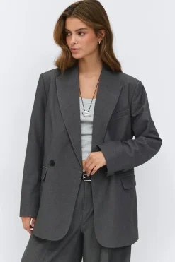 Gina Tricot Doube breated bazer Grå Online
