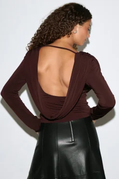 Gina Tricot Draped back top Brun Best