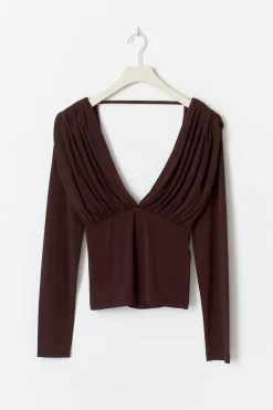Gina Tricot Draped back top Brun Best