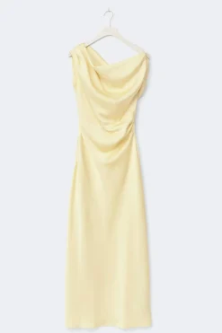 Gina Tricot Draped satin maxi dress Gul Best