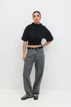 Gina Tricot Drapy top Svart Outlet