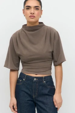 Gina Tricot Drapy top Beige Hot