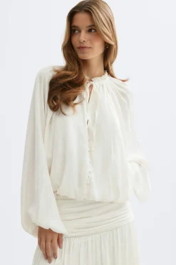 Gina Tricot Drapy top Hvit Hot