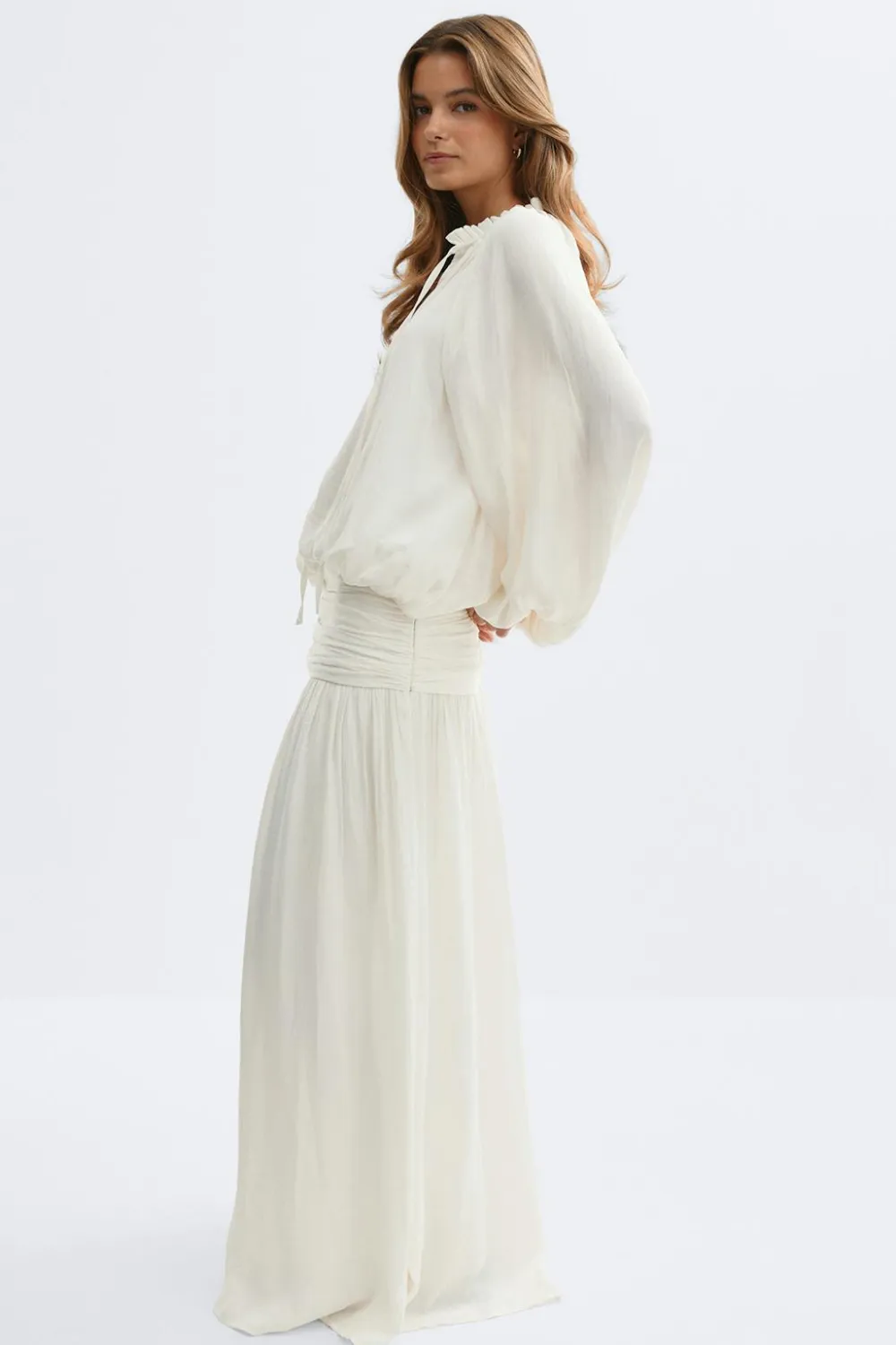 Gina Tricot Drapy top Hvit Hot