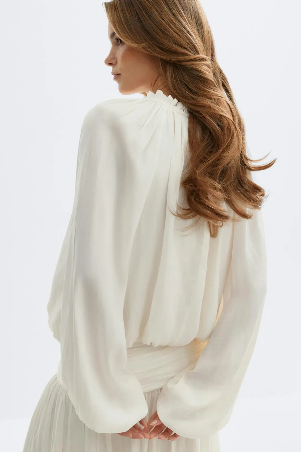 Gina Tricot Drapy top Hvit Hot