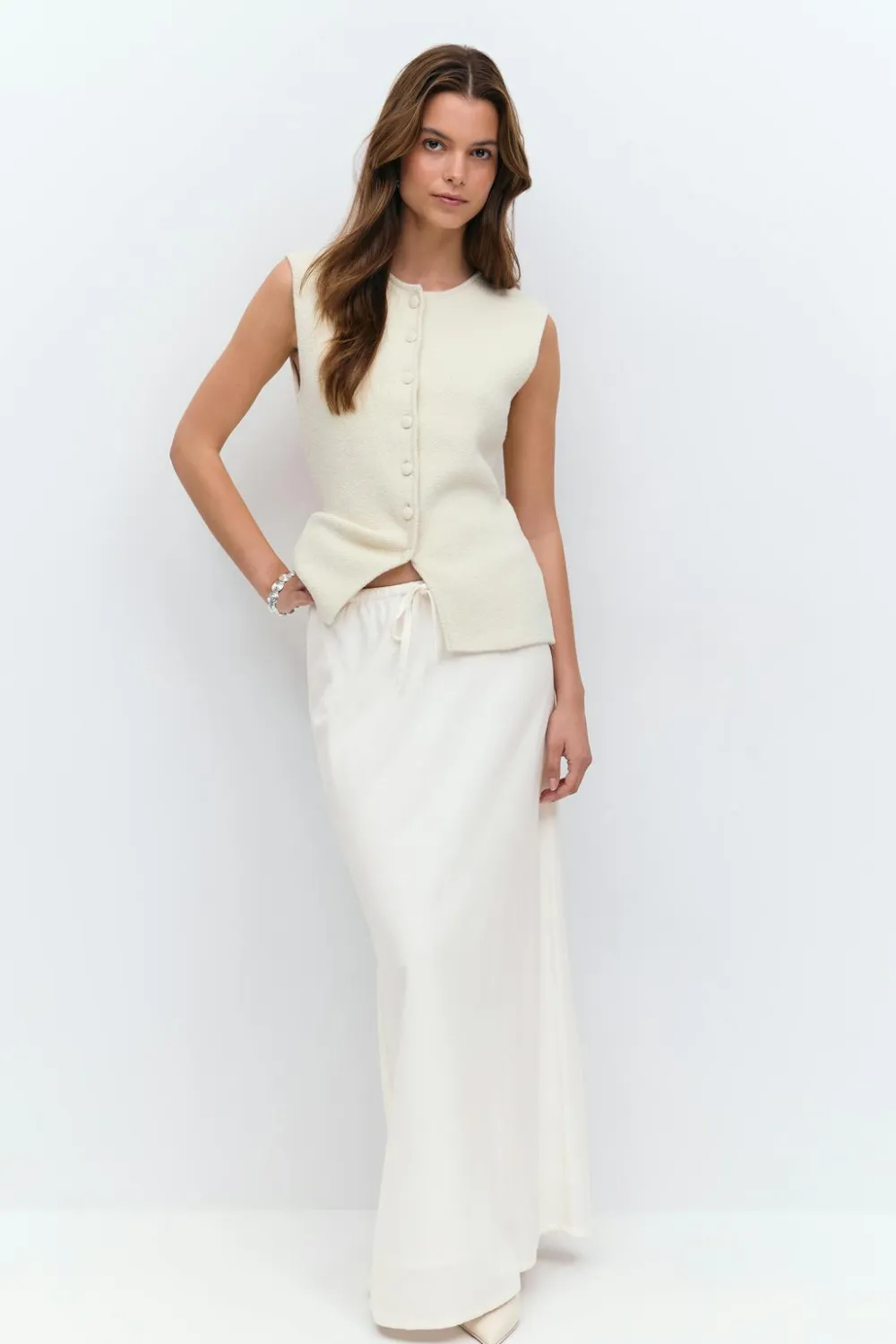 Gina Tricot Drawtring axi kirt Hvit Online