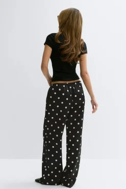 Gina Tricot Drawtring atin trouer Svart New